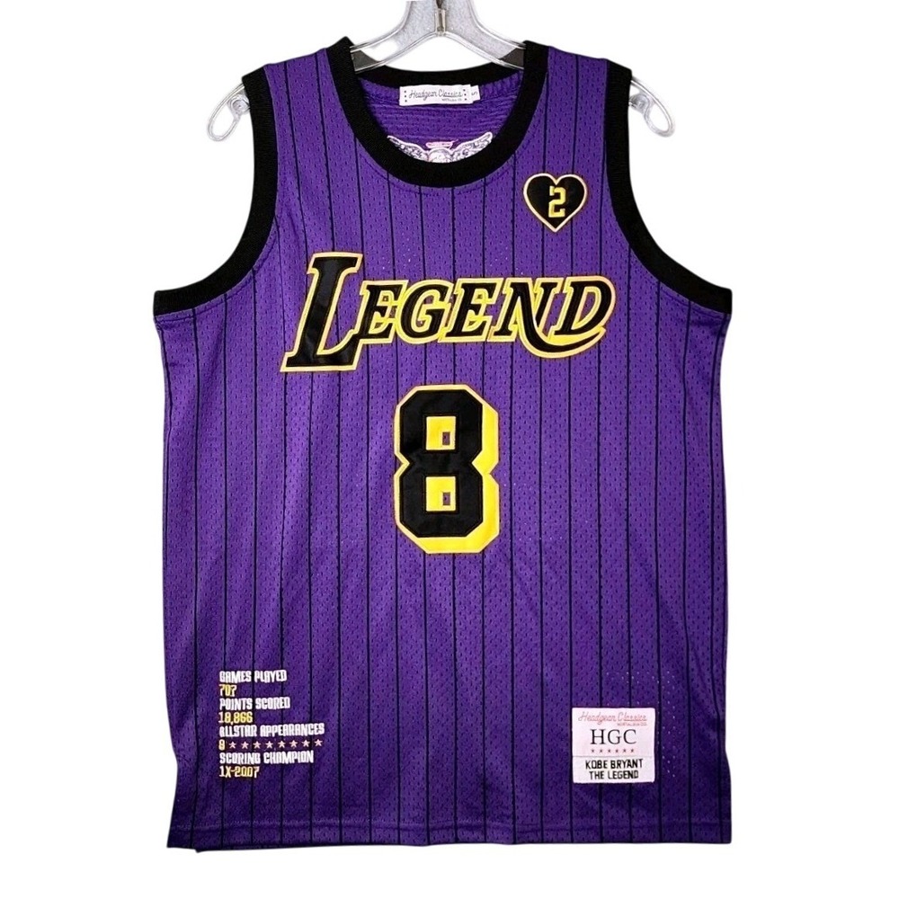 Headgear Classics Kobe Bryant Jersey Small Purple Legend Mamba Pinstripe Mesh